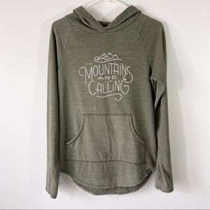 United By Blue Olive Green 'The Mountains Are Calling' Hooded Sweatshirt